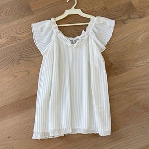 Joie White Pleated Blouse